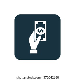 Vector hand holding dollar Icon