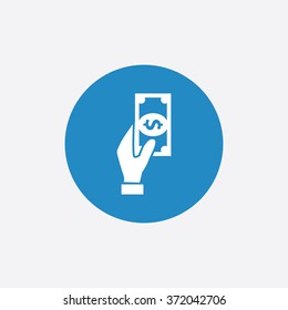 Vector hand holding dollar Icon