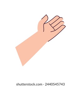 Mano vectorial sosteniendo el gesto sobre fondo blanco.