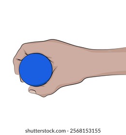 Vector hand holding a glass jar.