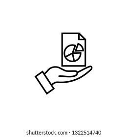 Vector Hand Holding Growth Chart Line Icon isolated on white background
