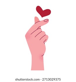 Vector Mano sosteniendo el corazón. Linda colección de gestos para el amor, la Asistencia, la caridad, la amabilidad, los temas de San Valentín, pegatinas y diseños de saludo. Conjunto de manos de dibujos animados para el día de San Valentín.