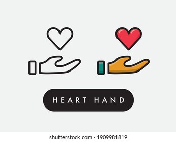 Vector Hand holding heart icon illustration