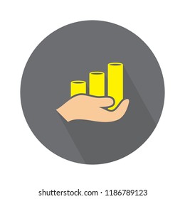 vector hand holding money. money payment symbol isolated - save money concept