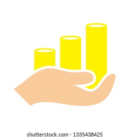 vector hand holding money. money payment symbol isolated - save money concept