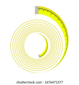 Vector Hand Holding Roulette Construction Tool. Industrial Measure Tape Icon Isolated on White Background.