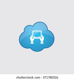 Vector hand holding tablet Icon