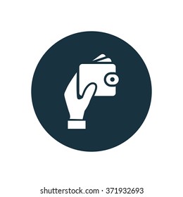 Vector hand holding wallet Icon