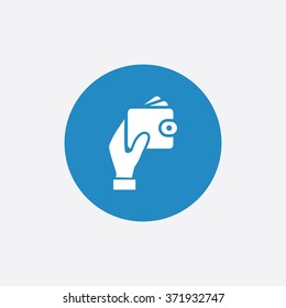 Vector hand holding wallet Icon