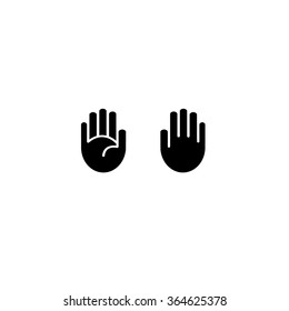 Vector hand icon black outline isolated on white