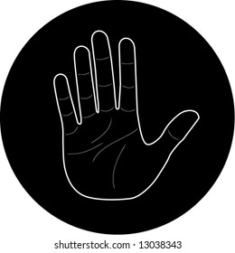 Vector hand icon. Black and white. Simply change.