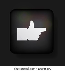 Vector hand icon on black. Eps10