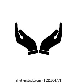 
Vector hand icon
 on a white background.
 Flat design for business financial marketing banking advertising web concept cartoon illustration.