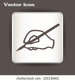 Vector hand icon with a pencil