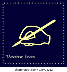 Vector hand icon with a pencil