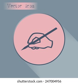  Vector hand icon with a pencil