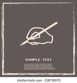 Vector hand icon with a pencil