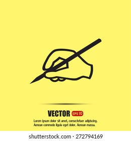 Vector hand icon with a pencil