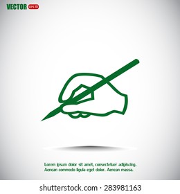 Vector hand icon with a pencil