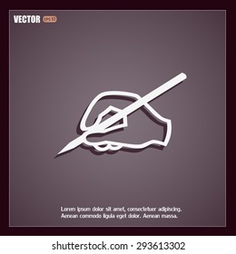 Vector hand icon with a pencil