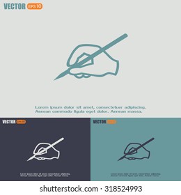 Vector hand icon with a pencil