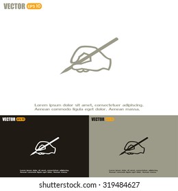 Vector hand icon with a pencil