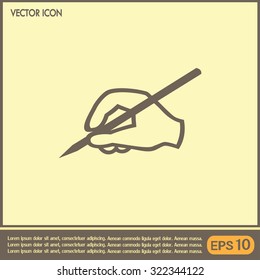 Vector hand icon with a pencil