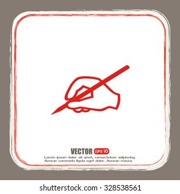 Vector hand icon with a pencil