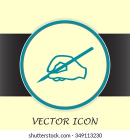 Vector hand icon with a pencil