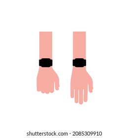 Vector hand icon with smartwatch for your business.