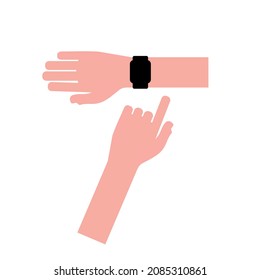 Vector hand icon with smartwatch for your business.