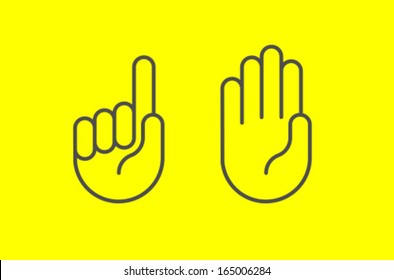 Vector Hand Icon Symbol Set