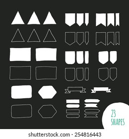 Vector hand illustrated shapes. Universal marks and badges for your design.