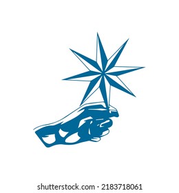 vector hand illustration with star
