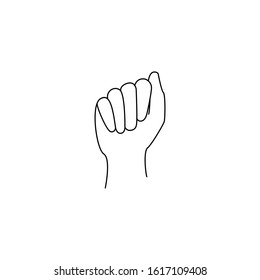 Vector hand isolated on white background
