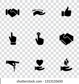 vector hand language icons set - gesture sign symbol. communication icons