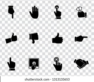 vector hand language icons set - gesture sign symbol. communication icons