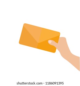 Vector hand with letter