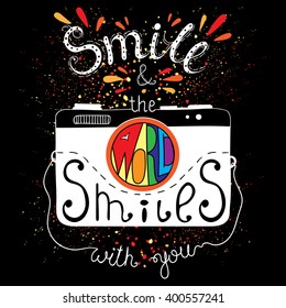 Vector hand lettered inspirational typography poster.