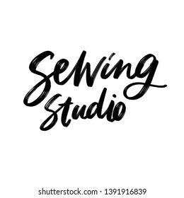 VECTOR HAND LETTERING ABOUT SEWING. SEWING STUDIO