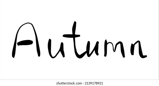 fondo de otoño con letras de mano vectorial