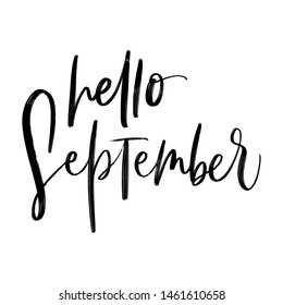 VECTOR HAND LETTERING AUTUMN MONTH TYPOGRAPHY. HELLO SEPTEMBER