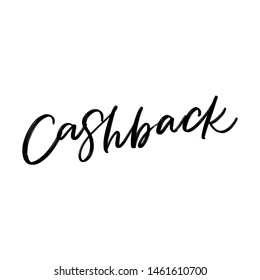 VECTOR HAND LETTERING. CASHBACK. FINANCIAL LETTERING