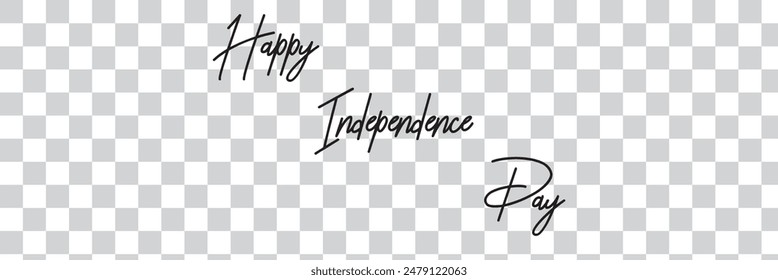Vector Letras a mano de Feliz Día de la Independencia sobre fondo blanco.