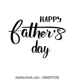  Vector hand lettering illustration. Happy fathers day - calligraphy phrase. Design composition with typography elements