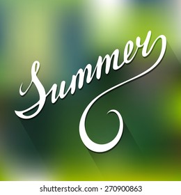 Vector hand lettering inspirational typography poster Summer