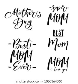 vector hand lettering mother's day set