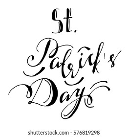 vector hand lettering saint patrick's day