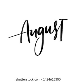 VECTOR HAND LETTERING SUMMER MONTH TYPOGRAPHY. AUGUST