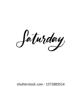 VECTOR HAND LETTERING TYPOGRAPHY WITH DAY OF THE WEEK SATURDAY 